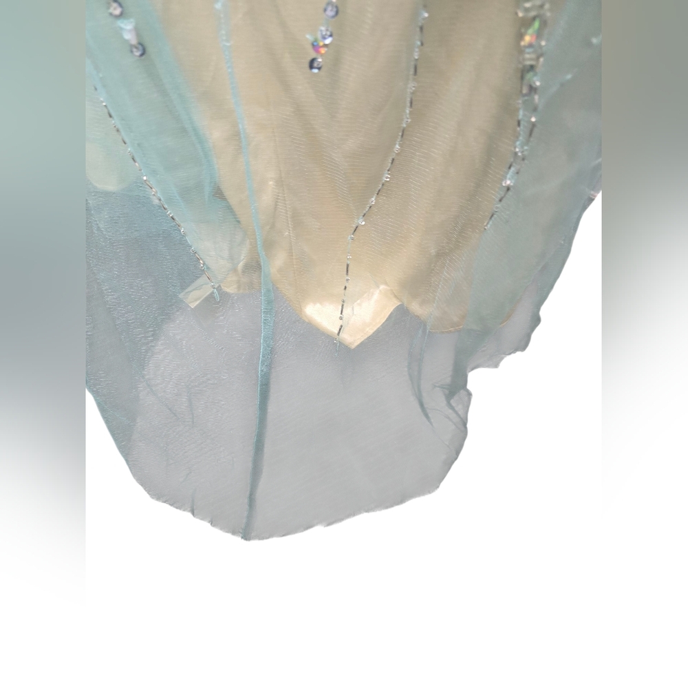 Nina Canacci 8050 Dress Elegant Blue Halter Evening Gown Sz. 4 - Picture 11 of 16